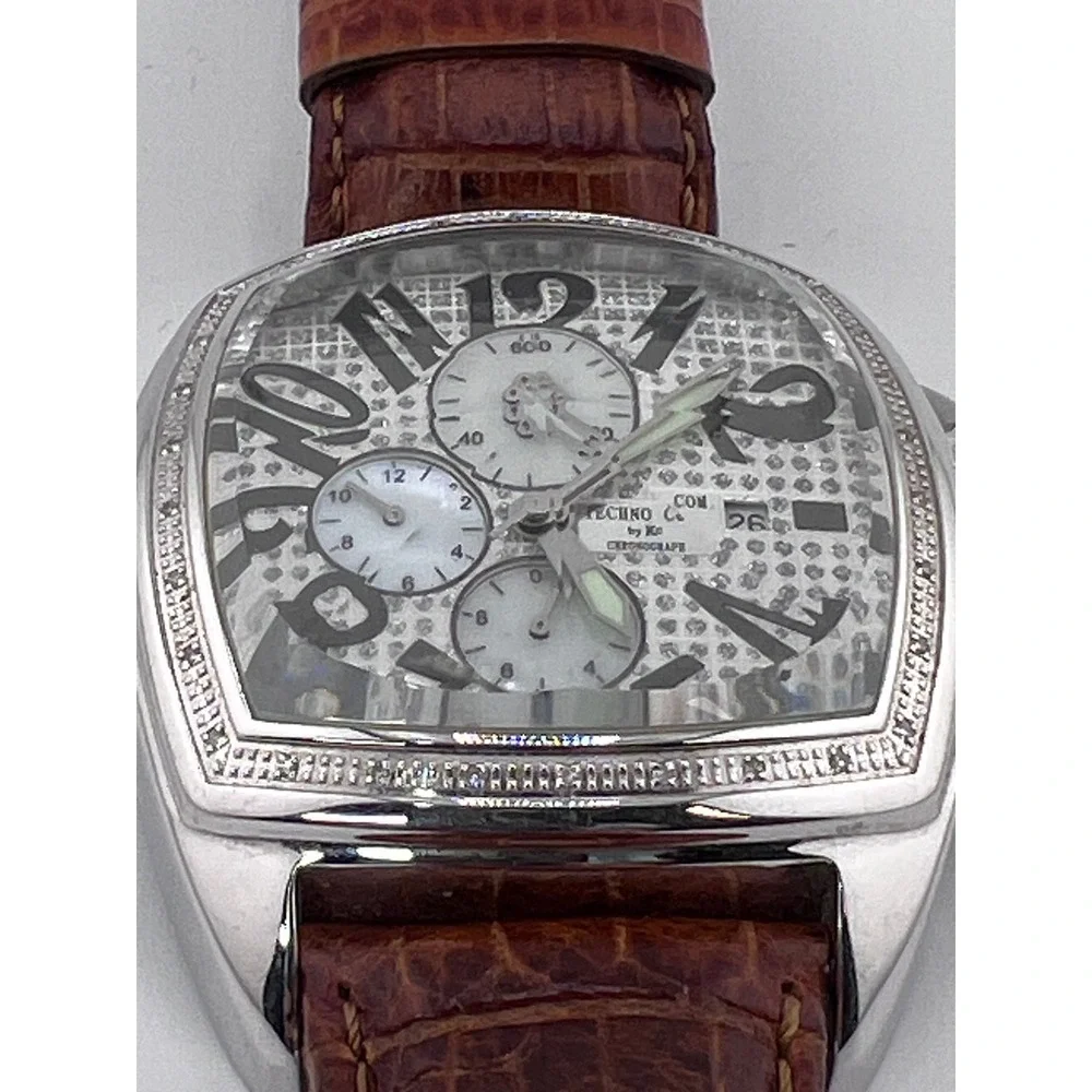 TECHNO COM by Kc Diamond Accent Silver Tone Men's Watch Chronograph‎